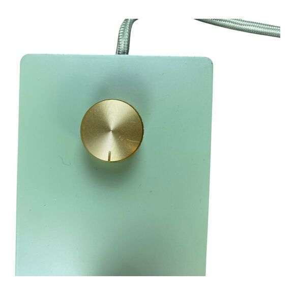 Mercantile Design Table Top Edison Lamp NEW W TAG Minimalist Simple Teal & Gold - Picture 3 of 13